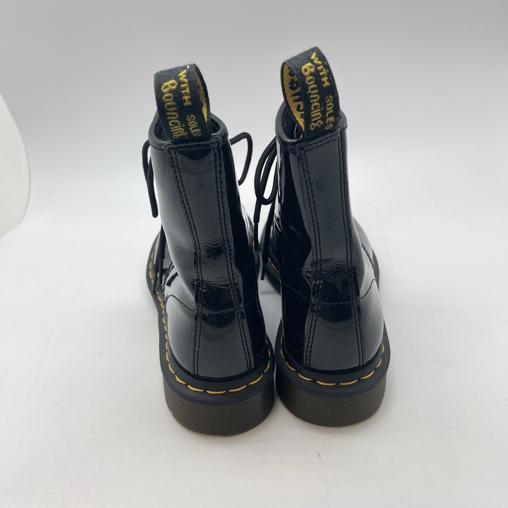 Dr. Martens Black Patent Lace-Up Ankle Boots - Picture 4 of 10